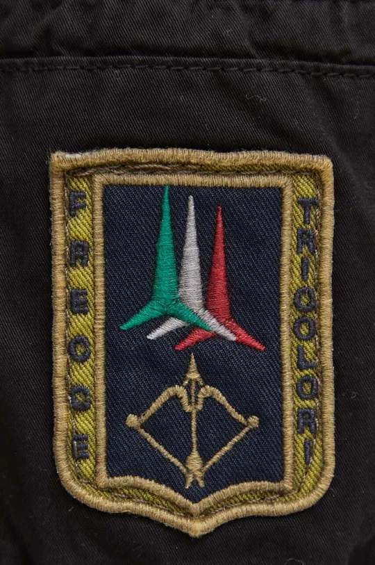 fekete Aeronautica Militare pamut rövidnadrág
