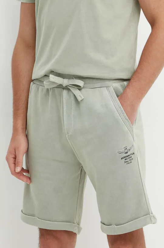zelena Bombažne kratke hlače Aeronautica Militare Moški