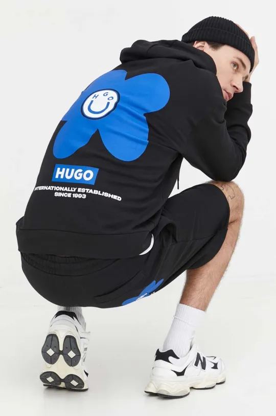 Hugo Blue pamut rövidnadrág fekete