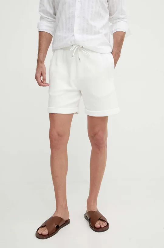 bela Bombažne kratke hlače BOSS Moški