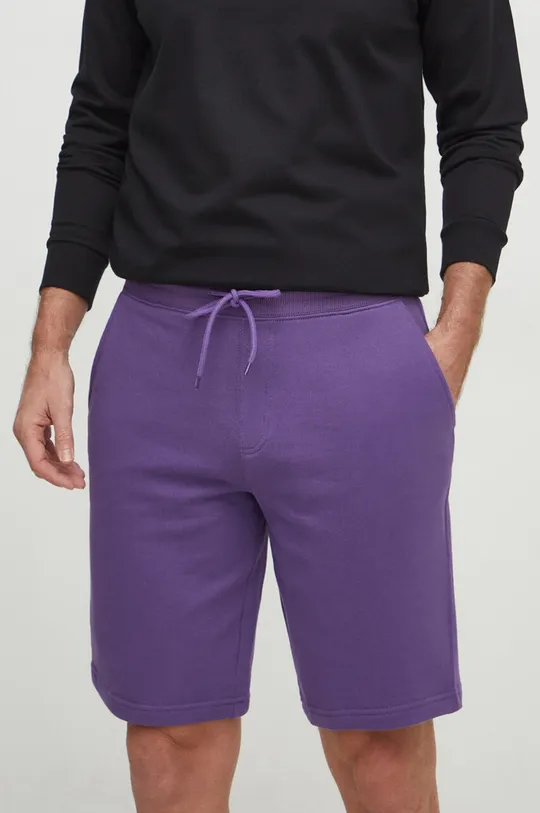 ljubičasta Pamučne kratke hlače United Colors of Benetton Muški