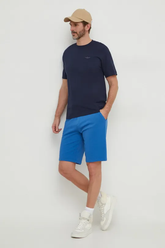 Pamučne kratke hlače United Colors of Benetton plava