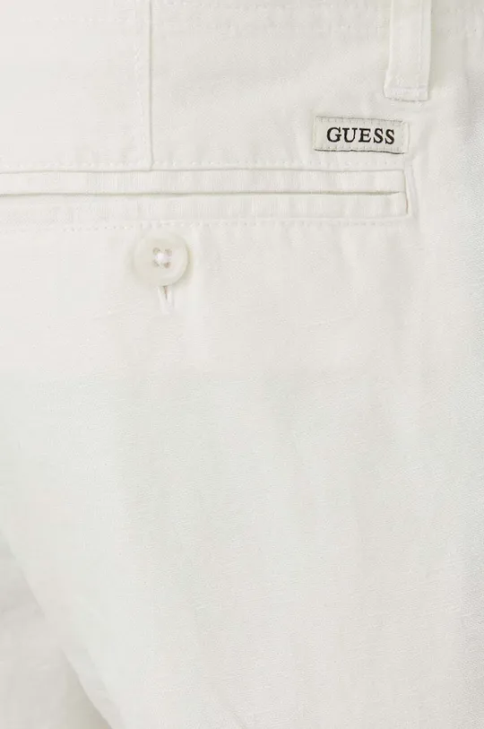 bianco Guess pantaloncini in lino ECO LINEN