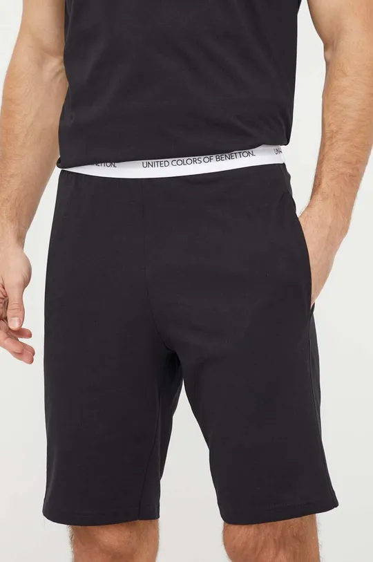 fekete United Colors of Benetton pamut rövidnadrág otthoni viseletre Férfi
