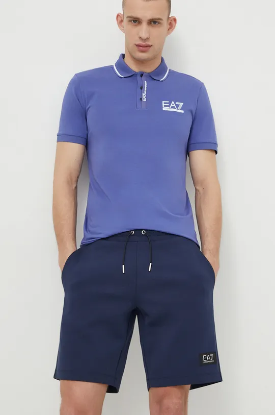 mornarsko modra Kratke hlače EA7 Emporio Armani Moški