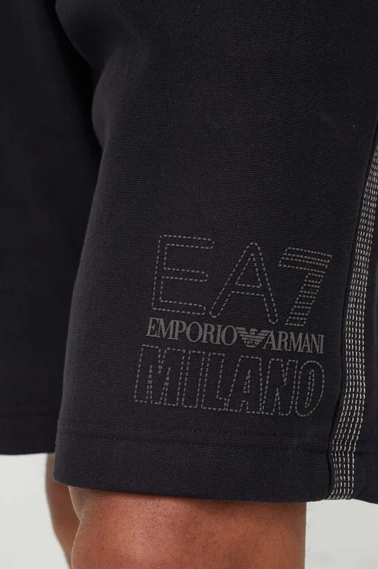 μαύρο Βαμβακερό σορτσάκι EA7 Emporio Armani