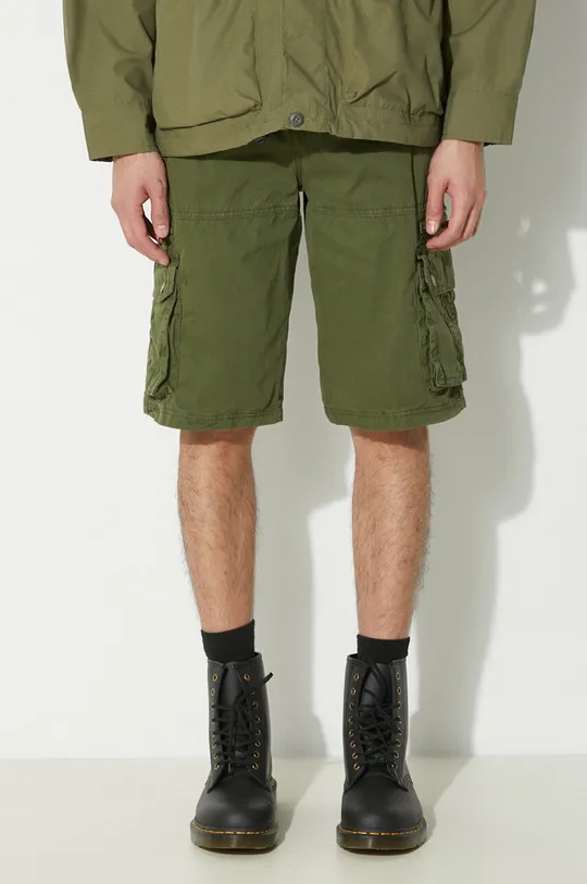 green Alpha Industries cotton shorts
