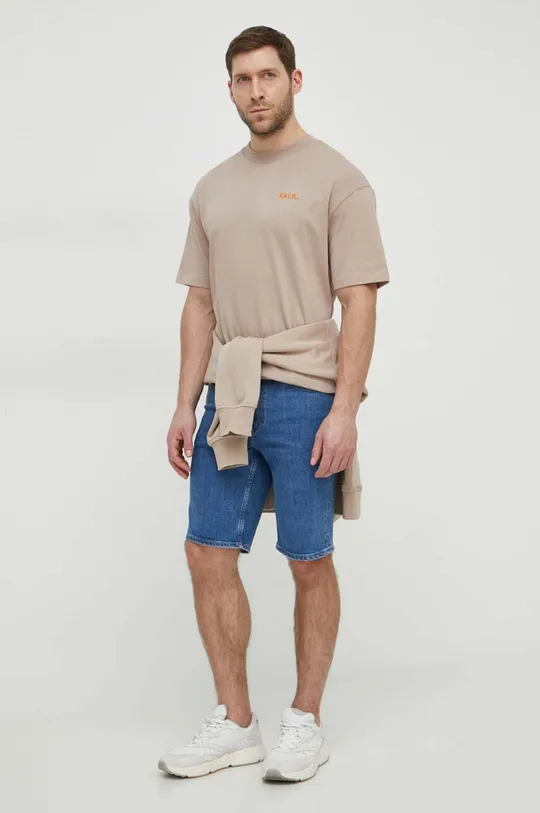 Rifľové krátke nohavice Calvin Klein tmavomodrá