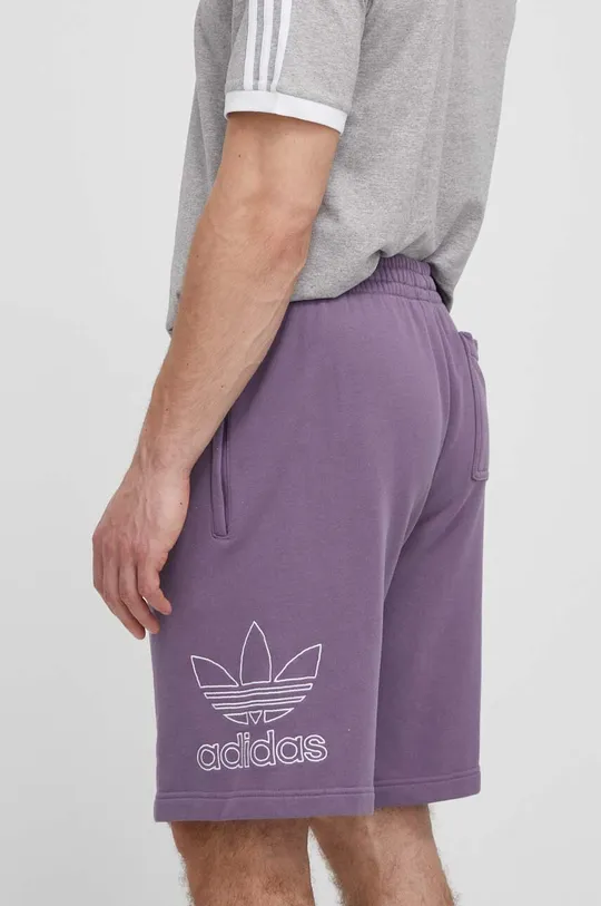 фиолетовой Хлопковые шорты adidas Originals