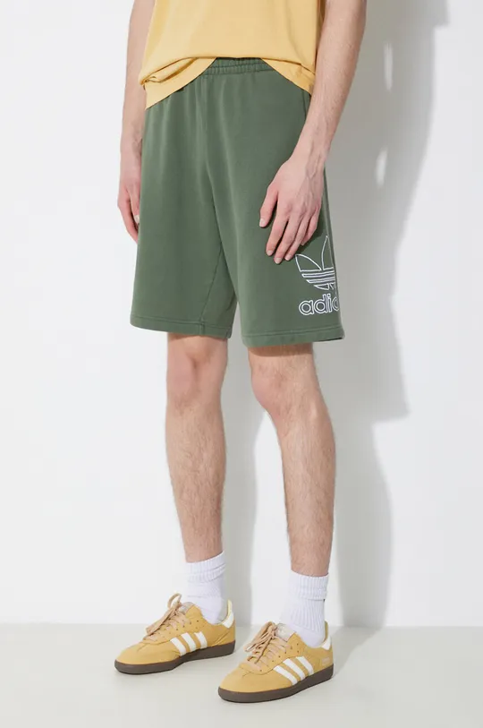 zelená Bavlněné šortky adidas Originals Pánský