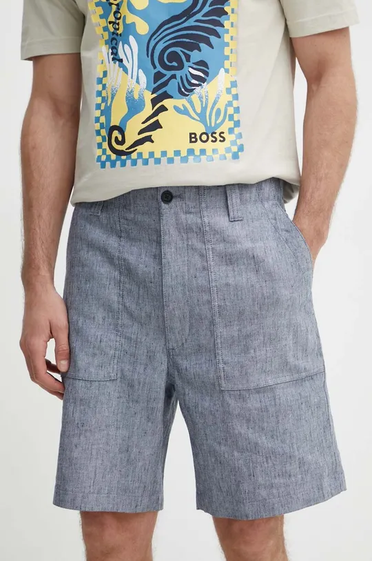 blu navy Michael Kors pantaloncini in lino Uomo