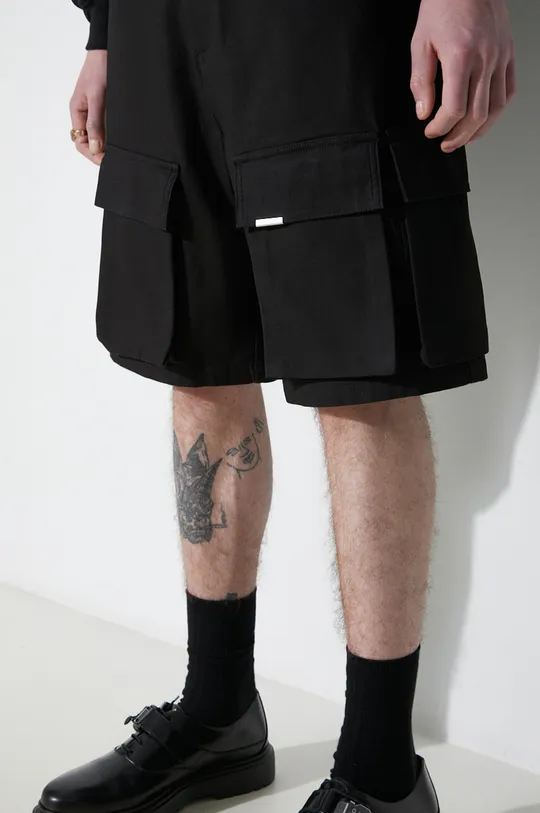 crna Pamučne kratke hlače Represent Baggy Cotton Cargo Short