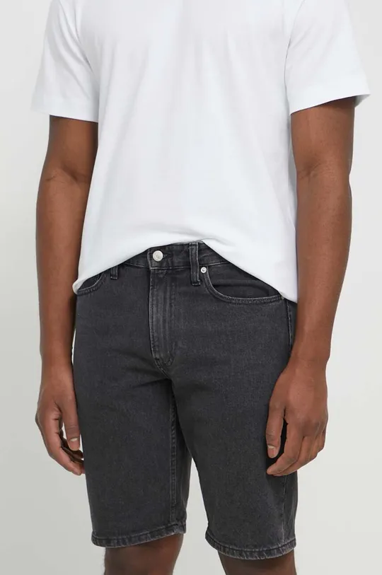 sivá Rifľové krátke nohavice Calvin Klein Jeans Pánsky