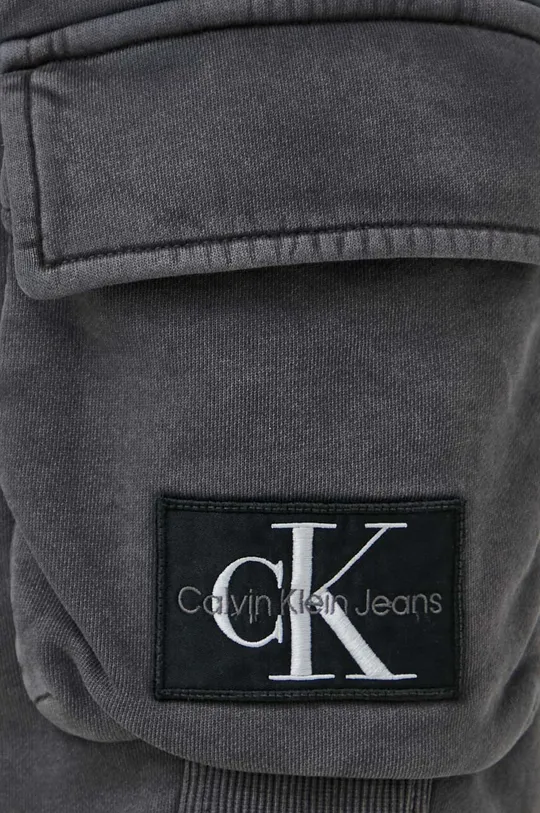 szary Calvin Klein Jeans szorty bawełniane