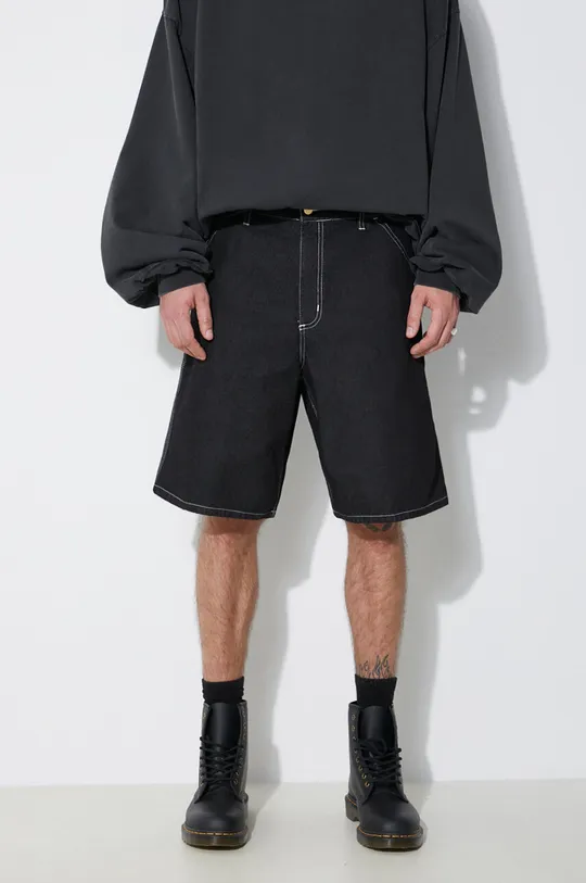 černá Džínové šortky Carhartt WIP Simple Pánský