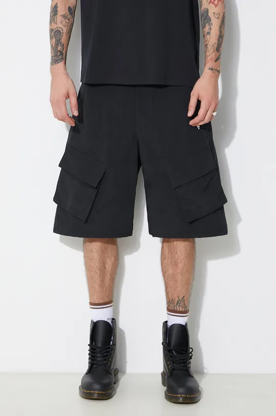 black Marcelo Burlon shorts Cross Nylon Cargo Shorts Men’s