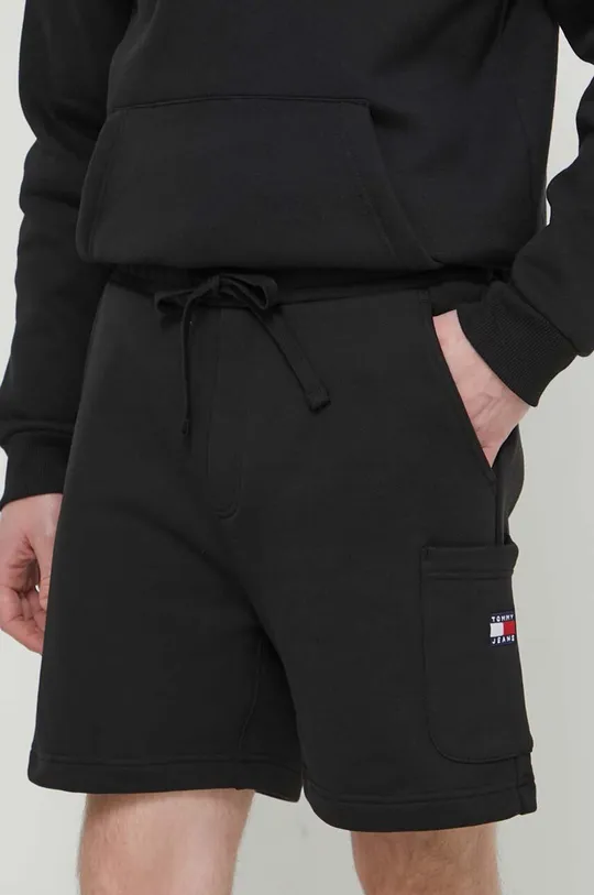 čierna Bavlnené šortky Tommy Jeans Pánsky