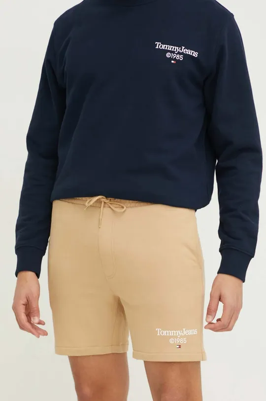 beige Tommy Jeans pantaloncini in cotone Uomo