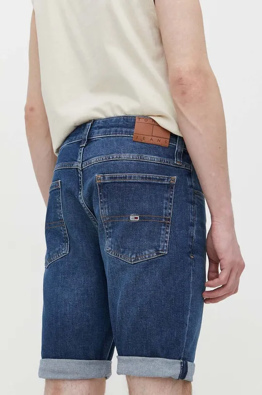 Rifľové krátke nohavice Tommy Jeans tmavomodrá