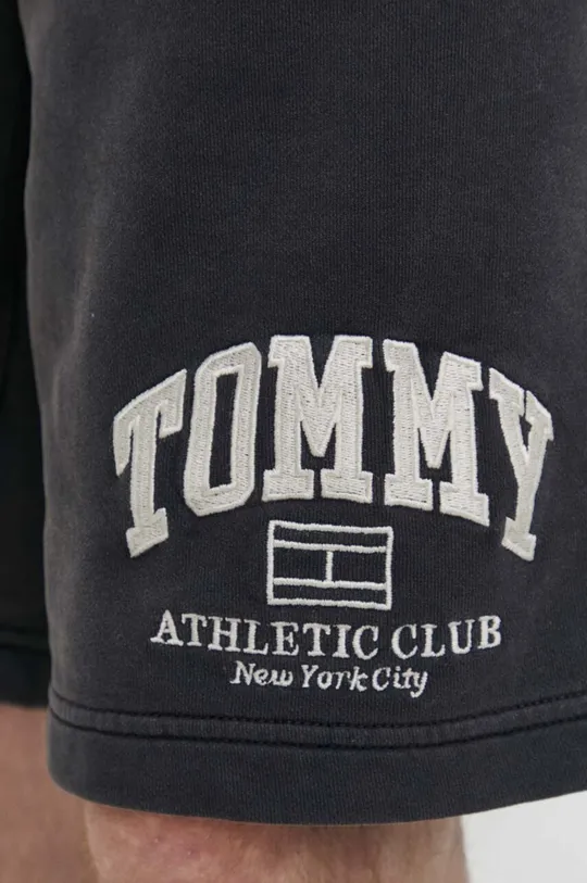 szürke Tommy Jeans pamut rövidnadrág