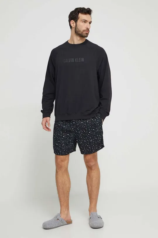 Kratki doljnji dio pidžame Calvin Klein Underwear crna