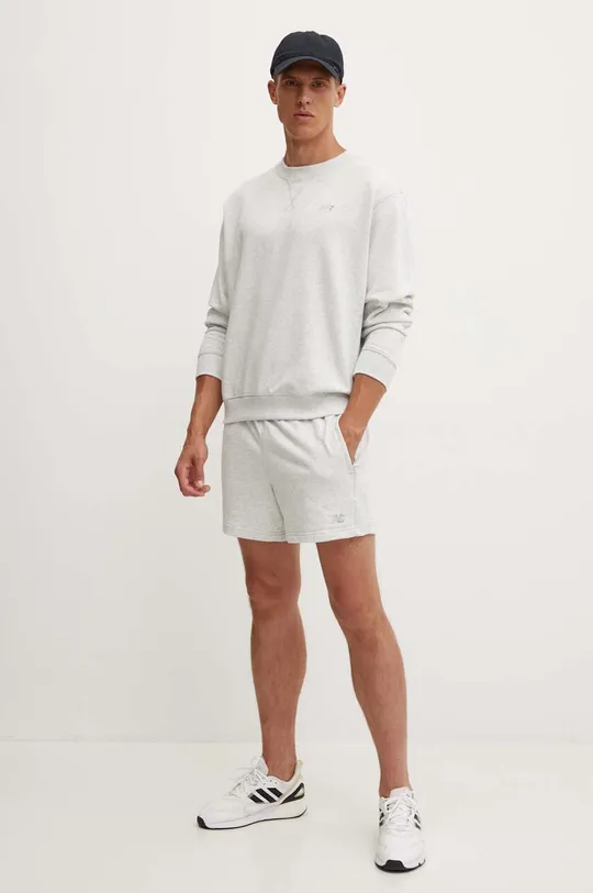 Bavlněné šortky New Balance MS41511AHH šedá