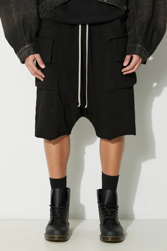 černá Bavlněné šortky Rick Owens Knit Shorts Creatch Cargo Pods