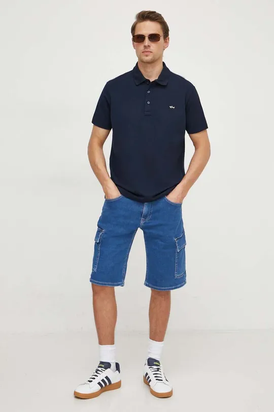 Rifľové krátke nohavice Pepe Jeans RELAXED SHORT CARGO modrá