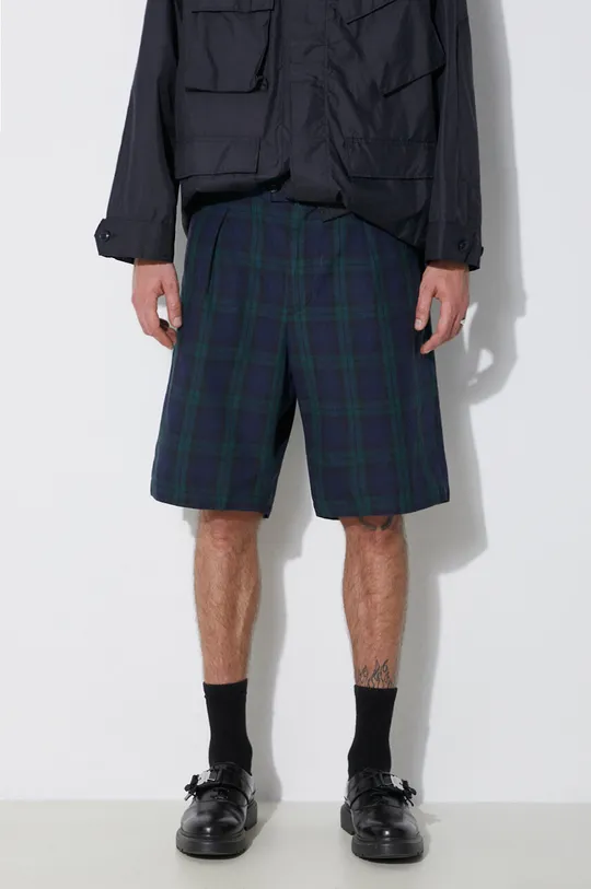 blu navy Engineered Garments pantaloncini in lino Sunset Uomo
