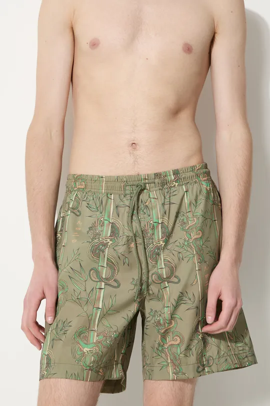 verde Maharishi pantaloncini da bagno Dragon Bamboo Uomo