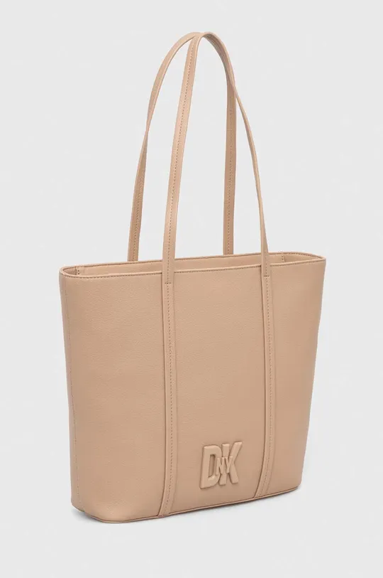 Δερμάτινη τσάντα DKNY μπεζ