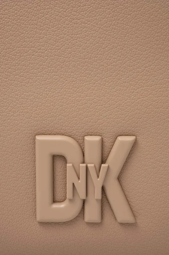 μπεζ Δερμάτινη τσάντα DKNY