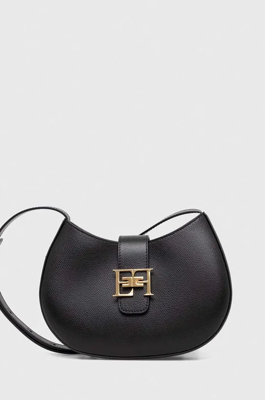 Kožená kabelka Elisabetta Franchi čierna
