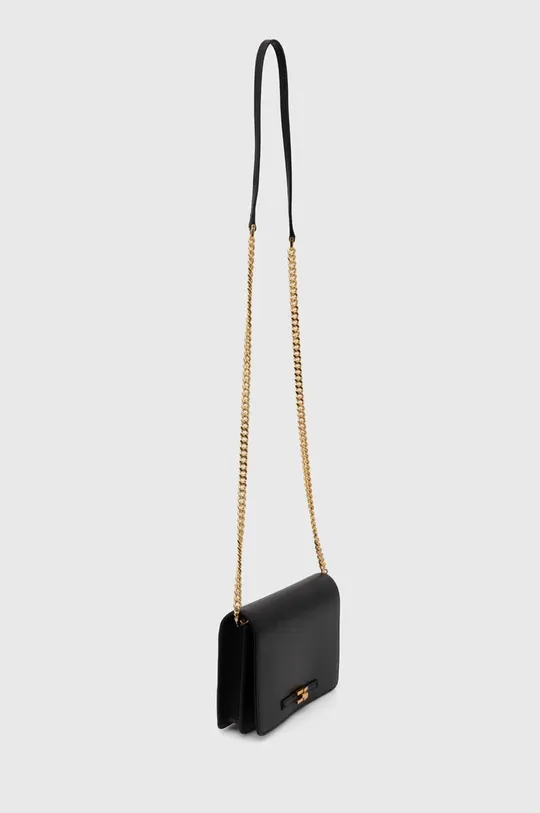 Usnjena torbica Elisabetta Franchi črna