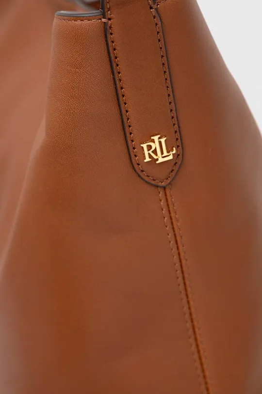 brązowy Lauren Ralph Lauren torebka skórzana