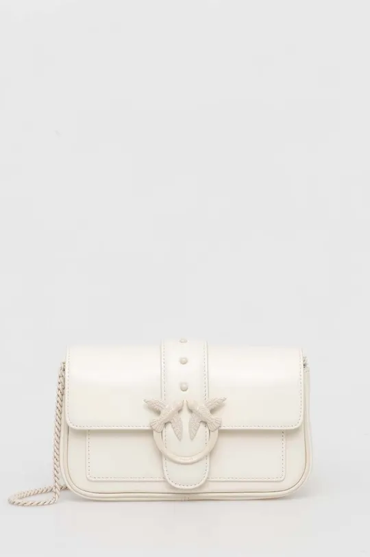 Δερμάτινη τσάντα ώμου Pinko λευκό