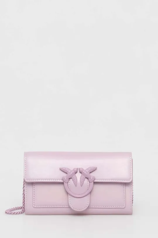Pinko portfel skórzany fioletowy