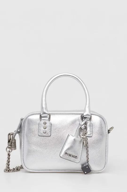Usnjena torbica Pinko srebrna