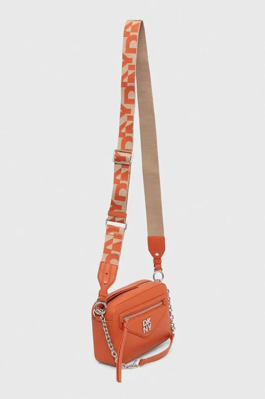 Δερμάτινη τσάντα DKNY πορτοκαλί