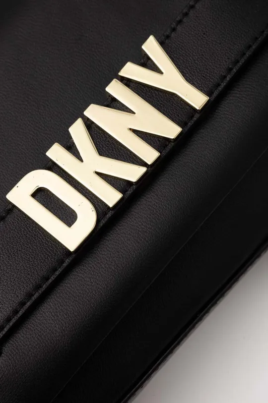 μαύρο Δερμάτινη τσάντα Dkny