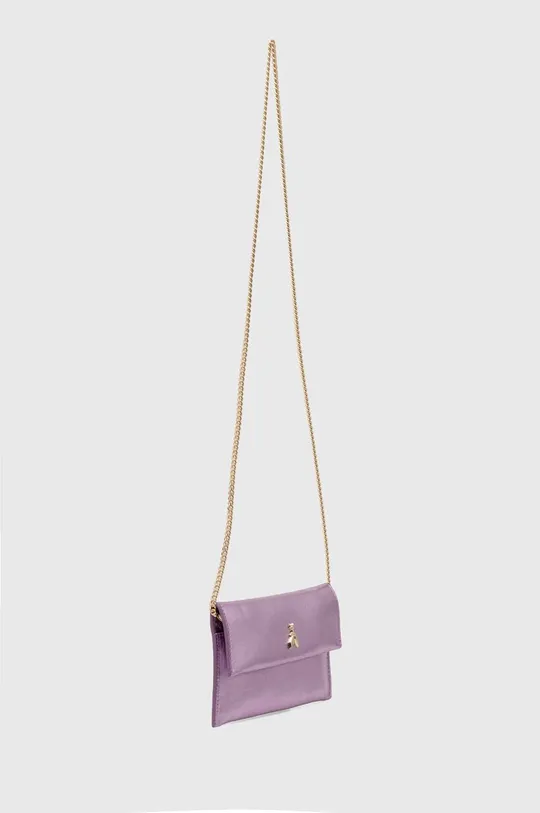 Кожаная сумка Patrizia Pepe фиолетовой