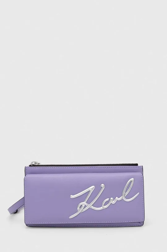 fialová Kožená kabelka Karl Lagerfeld Dámsky