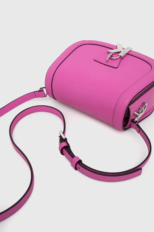 ružová Kožená kabelka Karl Lagerfeld