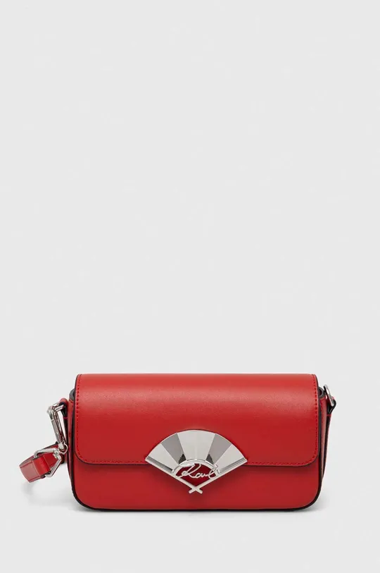 crvena Kožna torba Karl Lagerfeld Ženski