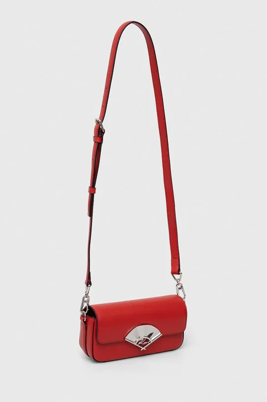 Δερμάτινη τσάντα Karl Lagerfeld κόκκινο