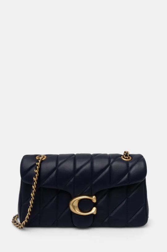 Coach borsa a mano in pelle semplice blu navy CP150