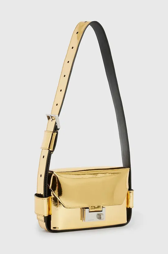 Usnjena torbica AllSaints Frankie zlata