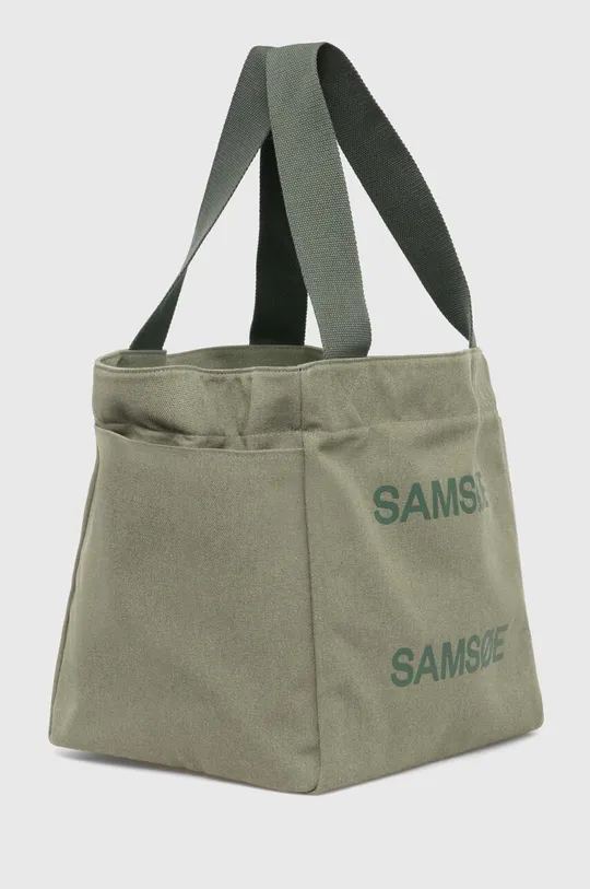 Βαμβακερή τσάντα Samsoe Samsoe πράσινο