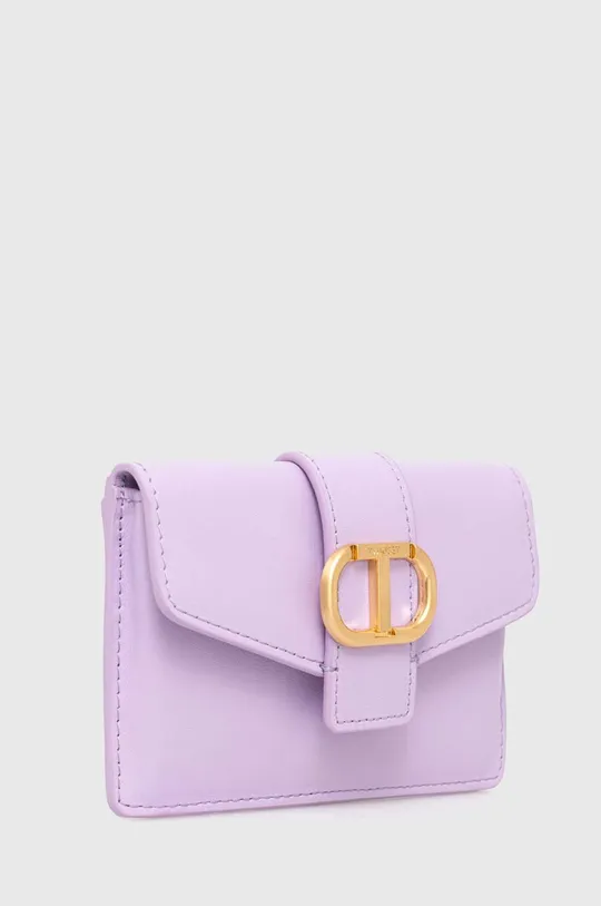 Kožená peňaženka Twinset fialová