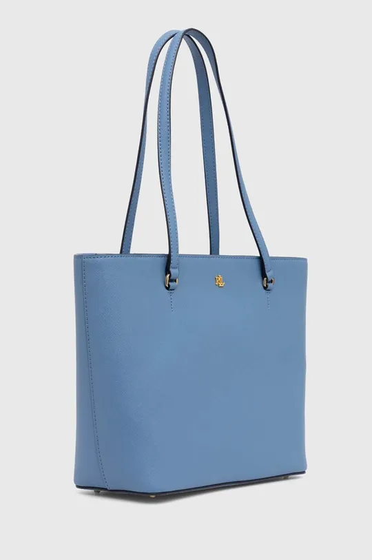 Usnjena torbica Lauren Ralph Lauren modra